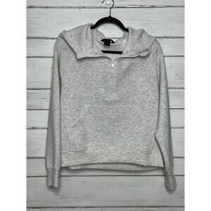 RAE MODE Half Zip Hoodie Small Gray Pullover Athleisure Sweatshirt Scuba